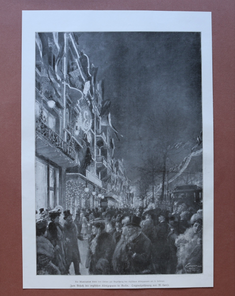 Art Print Berlin 1909 W Gause To the visit of the royal english couple at Berlin